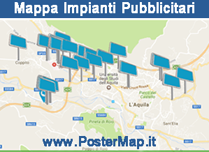 mappa impianti affissini 6x3 a L'Aquila